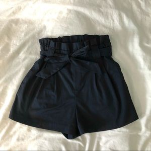 Zara Navy Paperbag Shorts
